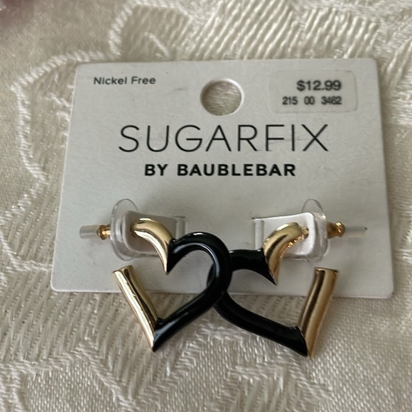 New On Cards Sugarfix Baublebar Pierced Earrings Hearts & Beaded - Picture 2 of 5